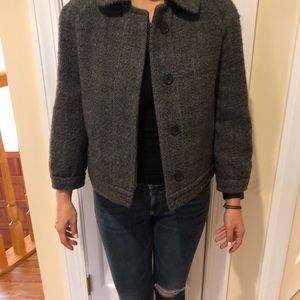 JCrew Gray blazer/jacket - cropped sleeve - size 6
